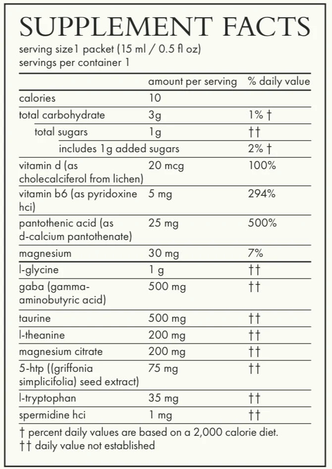 Agent Nateur calm (beauty) spermidine & taurine daily supplement - AILLEA