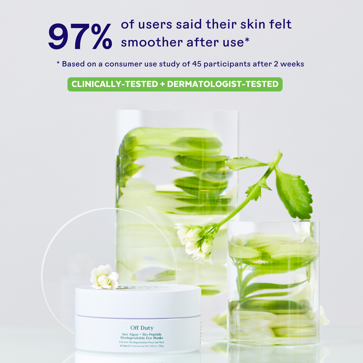 Three Ships Off Duty™ Sea Algae + Bio-Peptide Smoothing Biodegradable Eye Masks - AILLEA
