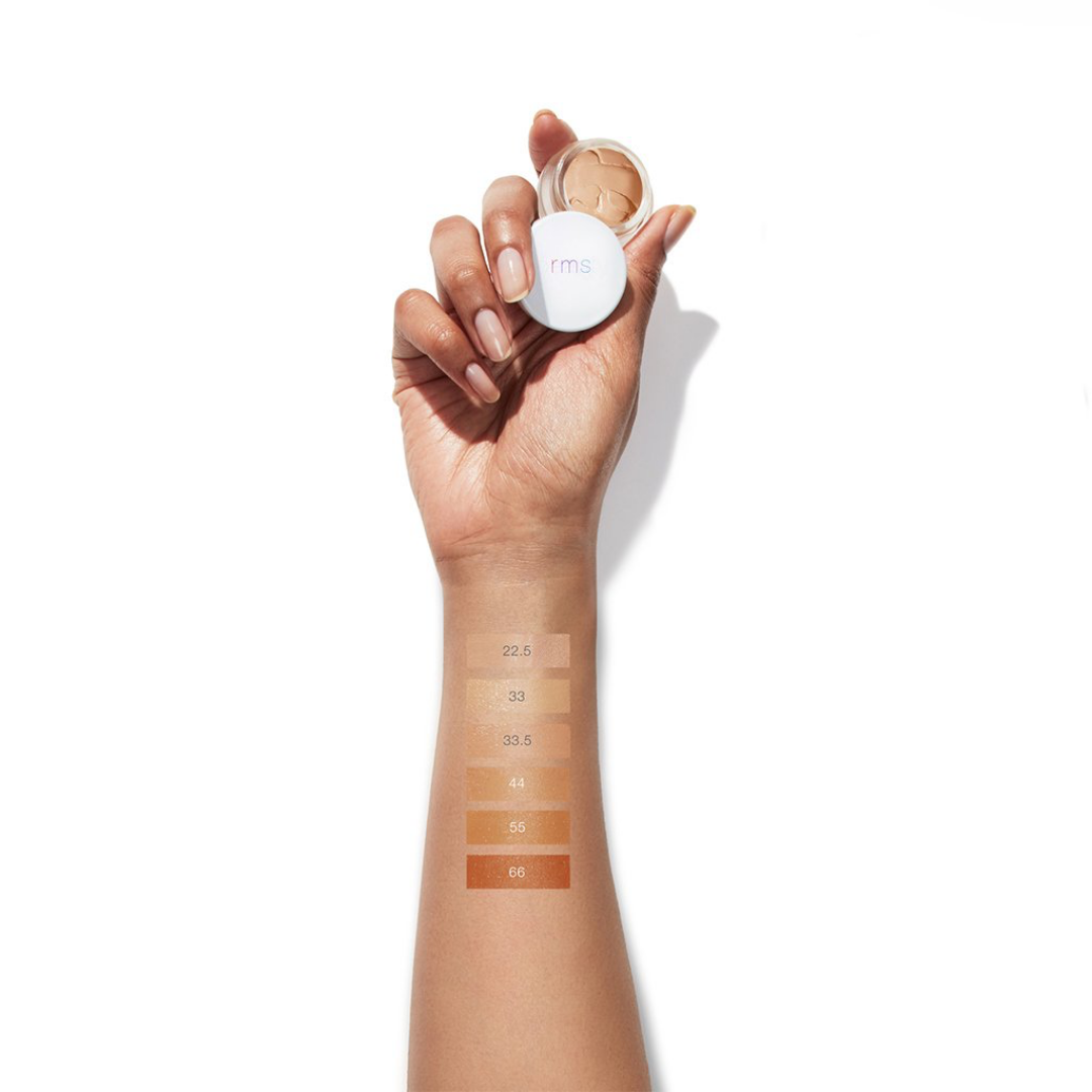 RMS "Un" Cover-up Concealer arm swatches of shades 22.5 to 66. 